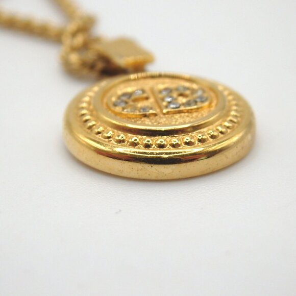 Authentic Christian Dior CD logo Necklace metal/Rhinestone [Used] - Picture 4 of 8